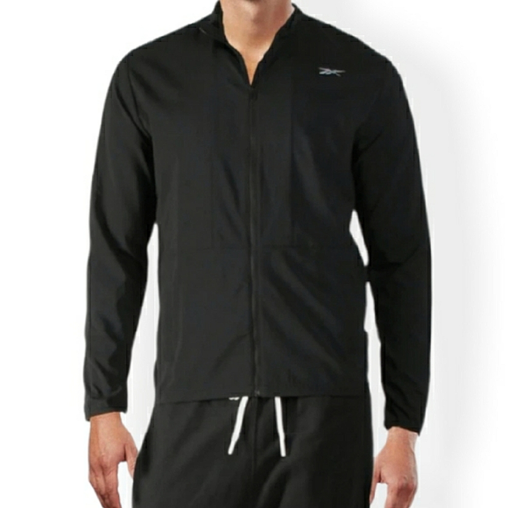Reebok Play Dry Performance Athletic Black Zip Up Jacket XL